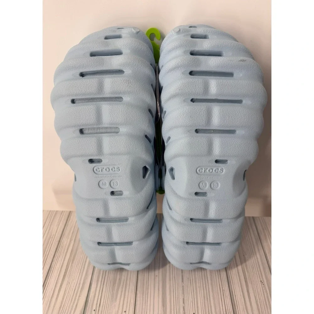Crocs Echo Clog Light Blue Streetwear Molded Slip On  Mens Size 13 NEW